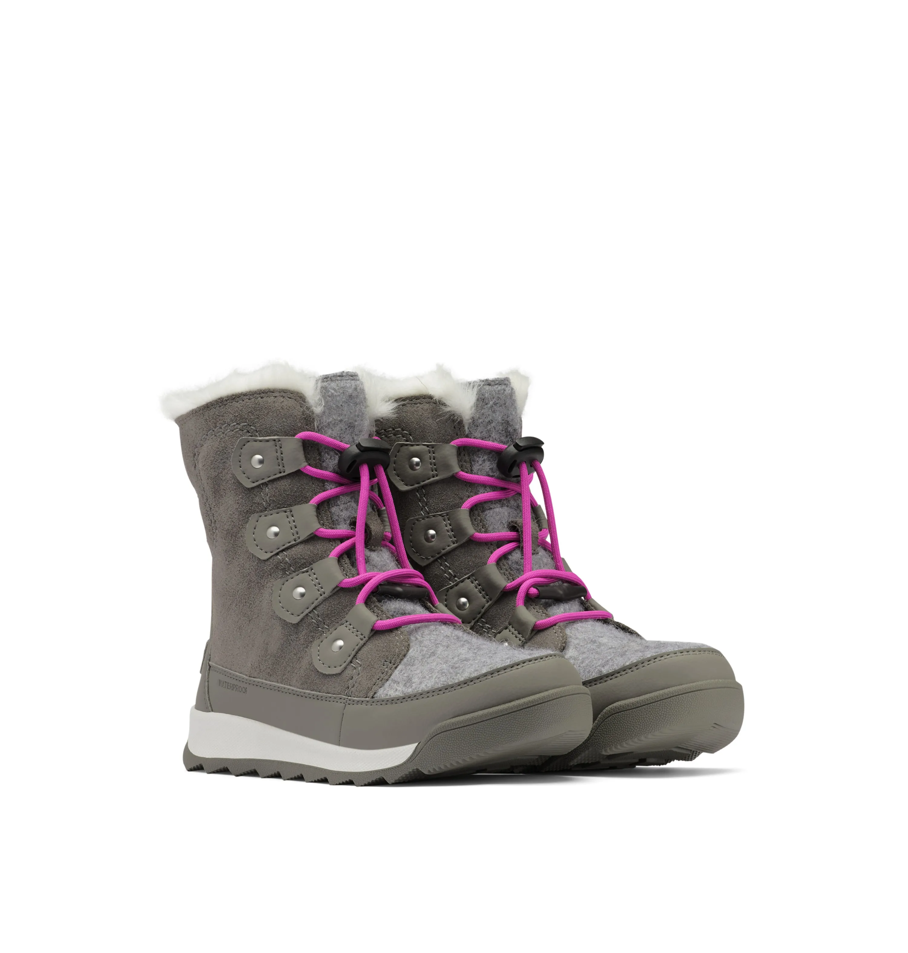 Whitney™ II Kid's Lined Waterproof Boot - Quarry, Bright Lavender