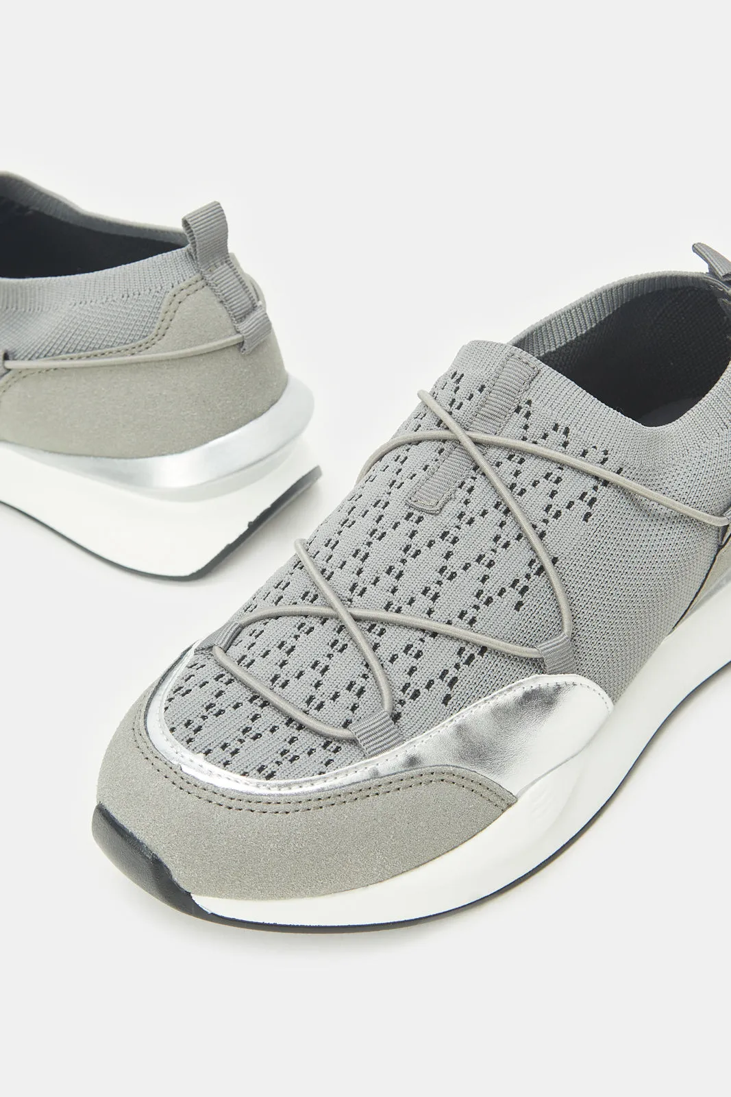 Women Grey Slip On Sneakers