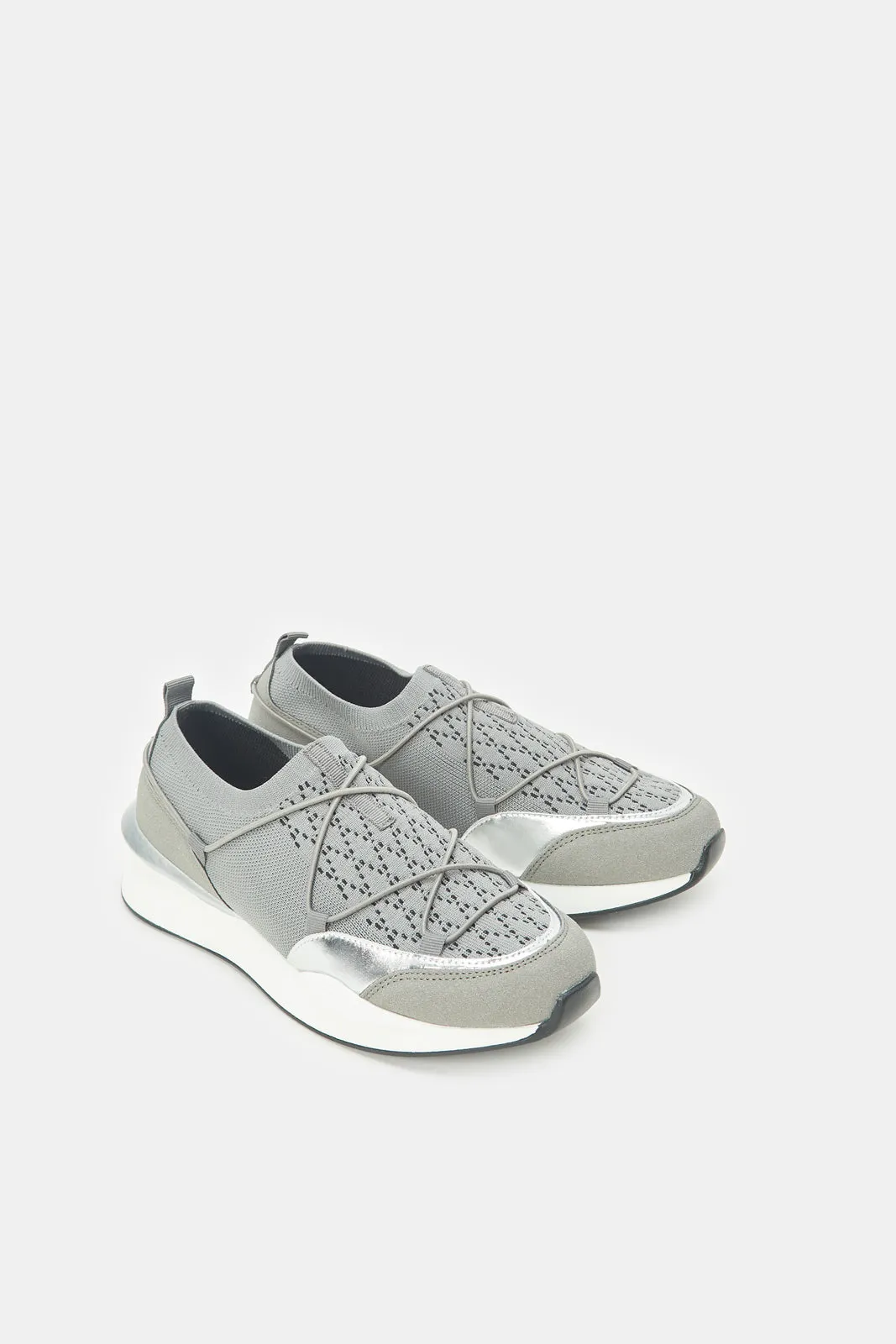 Women Grey Slip On Sneakers