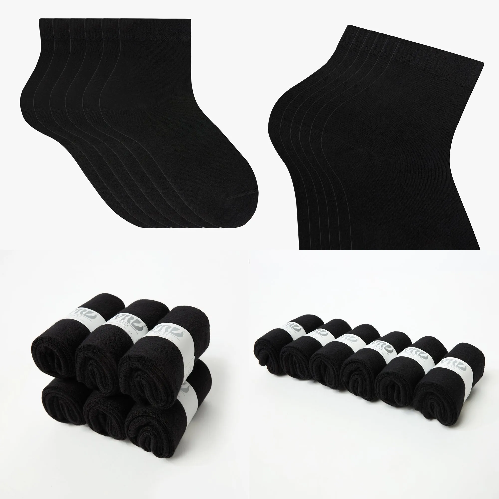 Womens Bamboo Dress Socks | Quarter Crew Length | 6 Pack