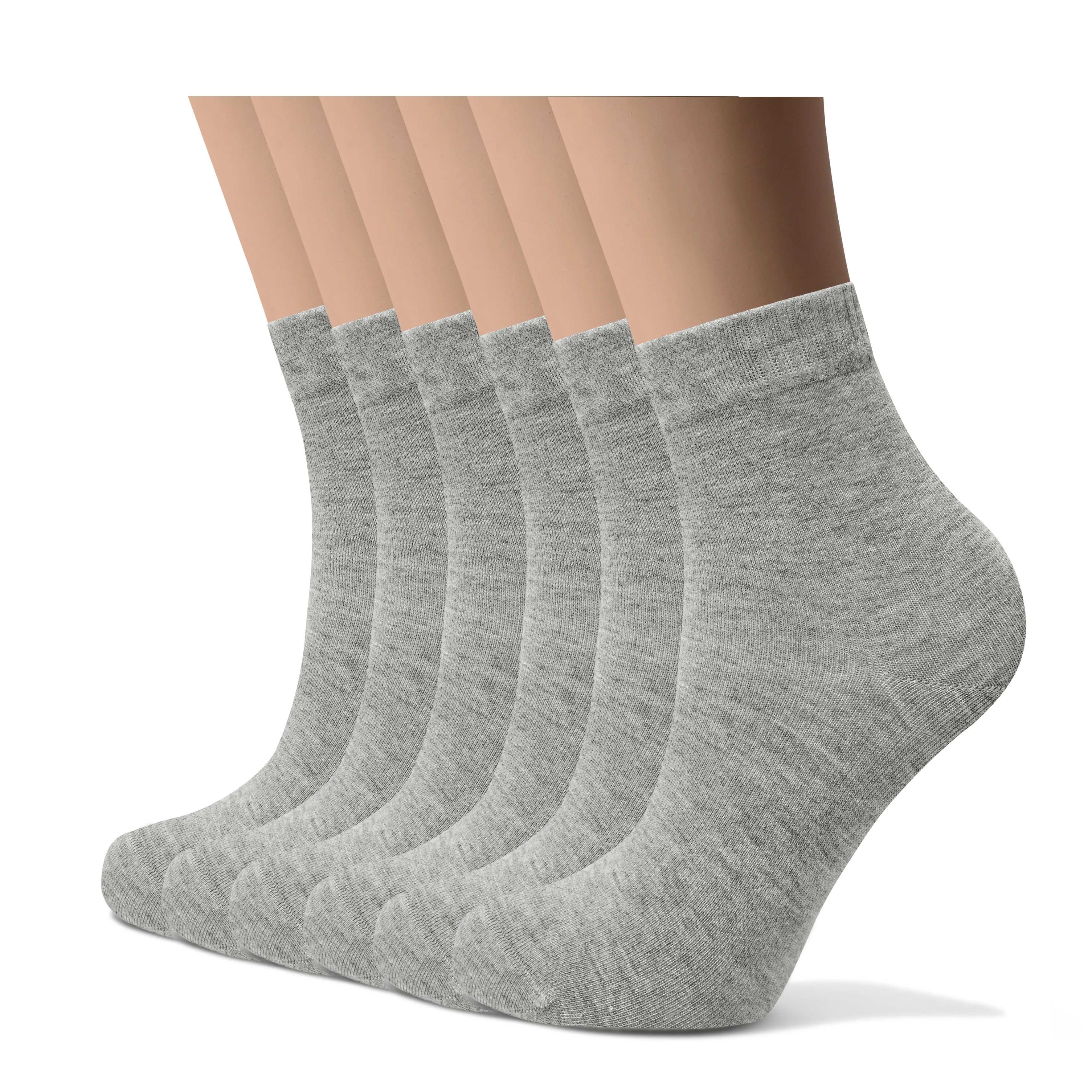 Womens Bamboo Dress Socks | Quarter Crew Length | 6 Pack