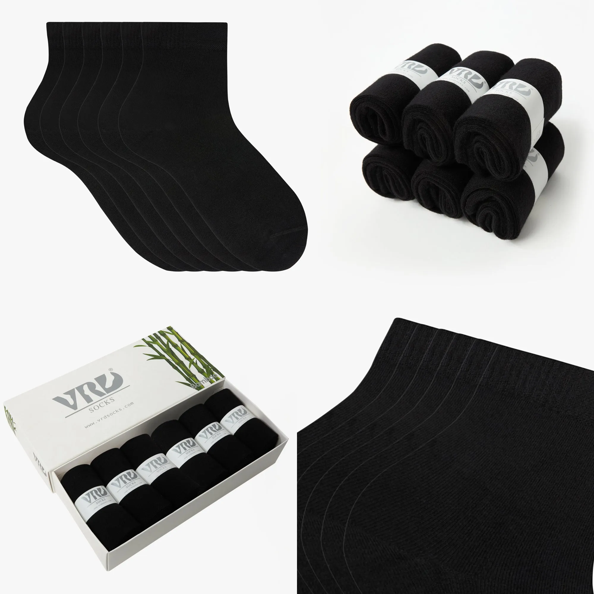 Womens Bamboo Dress Socks | Quarter Crew Length | 6 Pack