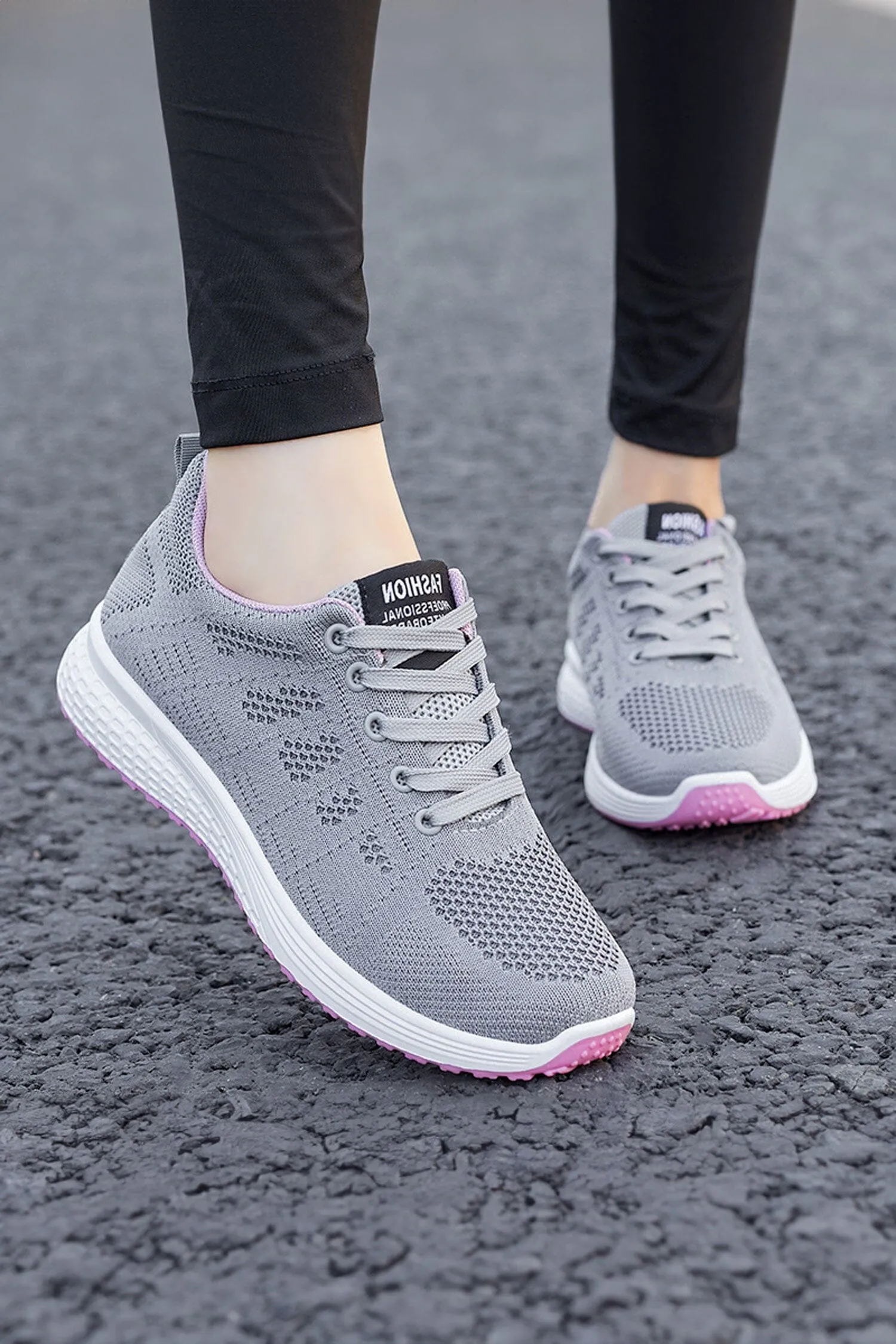 Women's Breathable Mesh Lace-Up Sneakers